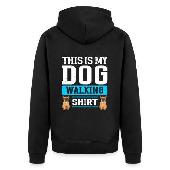 Dog Walker Professional Pet Sitter Dog Walking - Unisex Premium Bio Zip Hoodie - Schwarz - Hinten - Nico (187cm)