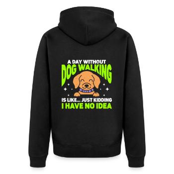 Dog Walker Gardien d’animaux professionnel Promenade de chien - Veste à capuche bio Premium Unisexe - noir - Dos - Nico (187cm)