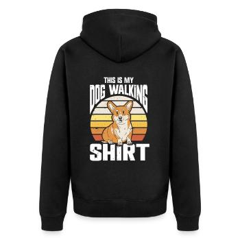 Dog Walker Professional Pet Sitter Dog Walking - Unisex Premium Bio Zip Hoodie - Schwarz - Hinten - Nico (187cm)