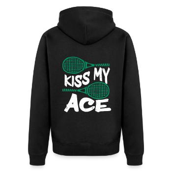 Tennis Player - Unisex Premium Bio Zip Hoodie - Schwarz - Hinten - Nico (187cm)