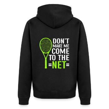 Tennis Player - Unisex Premium Bio Zip Hoodie - Schwarz - Hinten - Nico (187cm)