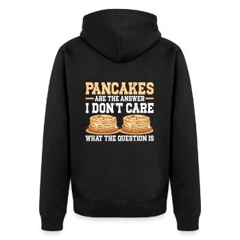 Pancakes Breakfast Food Lover - Unisex Premium Organic Zip Hoodie - black - Back - Nico (187cm)