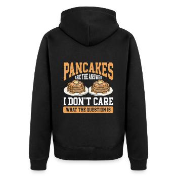 Pancakes Breakfast Food Lover - Unisex Premium Organic Zip Hoodie - black - Back - Nico (187cm)