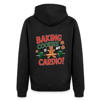 Christmas Time Cookies Gingerbread Baking - Unisex Premium Organic Zip Hoodie - black - Back - Nico (187cm)
