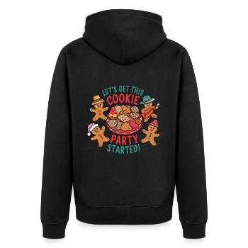 Christmas Time Cookies Gingerbread Baking - Unisex Premium Organic Zip Hoodie - black - Back - Nico (187cm)