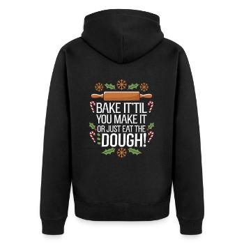 Christmas Time Cookies Gingerbread Baking - Unisex Premium Organic Zip Hoodie - black - Back - Nico (187cm)