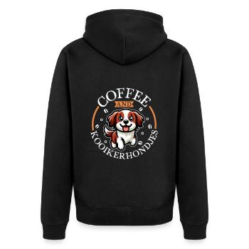 Café et Nederlandse Kooikerhondje - Veste à capuche bio Premium Unisexe - noir - Dos - Nico (187cm)
