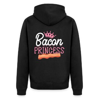 Bacon Princess Bacon Girl - Unisex Premium Bio Zip Hoodie - Schwarz - Hinten - Nico (187cm)
