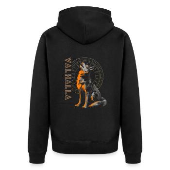 Runes : Vegvisir, Loup, Mythologie nordique, Vikings - Veste à capuche bio Premium Unisexe - noir - Dos - Nico (187cm)