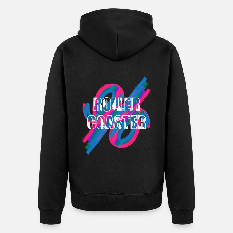 Achterbahn - Roller Coaster - Unisex Premium Bio Zip Hoodie - Schwarz