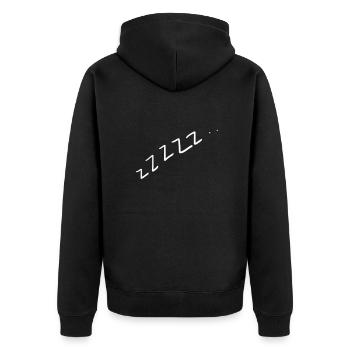 Langschläfer - Unisex Premium Bio Zip Hoodie - Schwarz - Hinten - Nico (187cm)