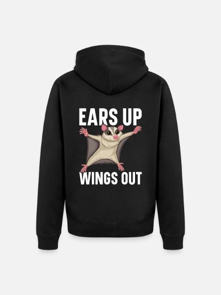 Flughörnchen Suger Glider Kurzkopfgleitbeutler - Unisex Premium Bio Zip Hoodie - Schwarz