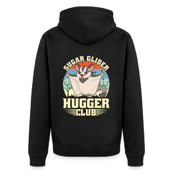 Flying Squirrel Suger Glider Short-headed Glider - Unisex Premium Organic Zip Hoodie - black - Back - Nico (187cm)