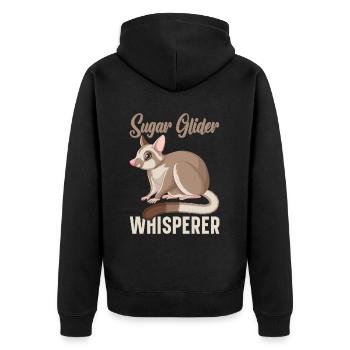 Flying Squirrel Suger Glider Short-headed Glider - Unisex Premium Organic Zip Hoodie - black - Back - Nico (187cm)