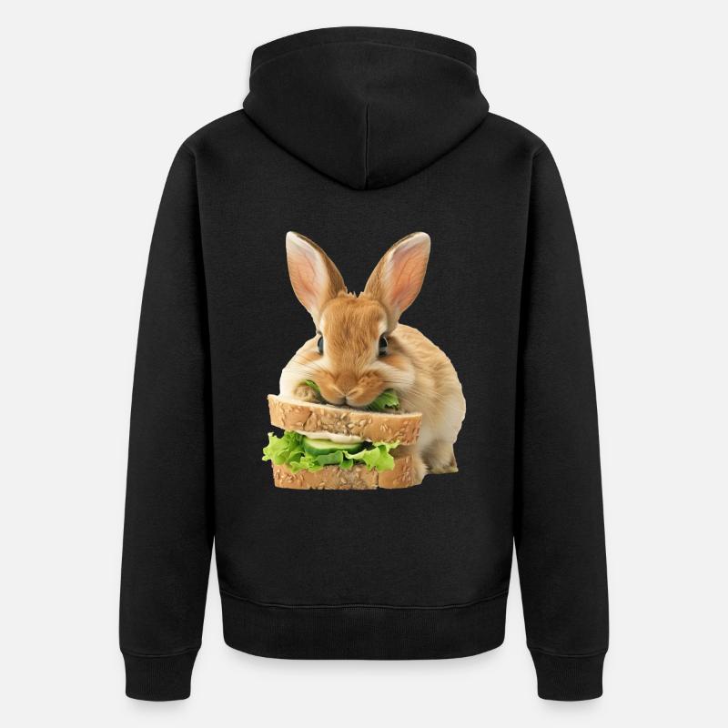 Lapin - Veste à capuche bio Premium Unisexe - noir