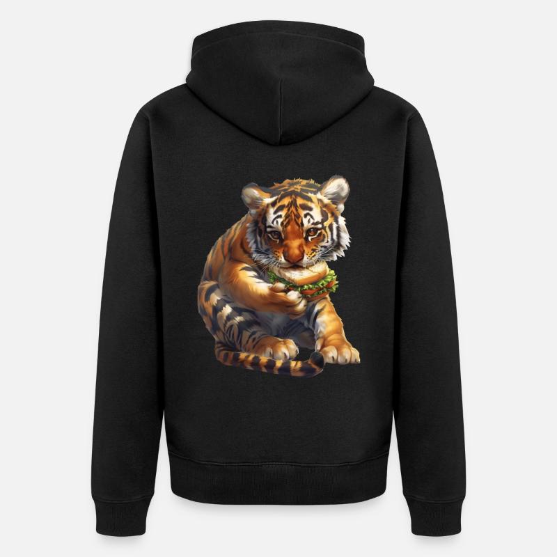 Tigre - Veste à capuche bio Premium Unisexe - noir