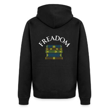 Book Books Library Reading Literature Read Books - Unisex Premium Organic Zip Hoodie - black - Back - Nico (187cm)