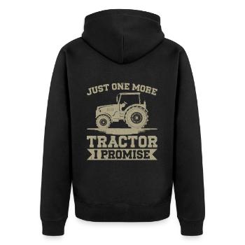 Tracteur agricole Tracteur vintage Farmers - Veste à capuche bio Premium Unisexe - noir - Dos - Nico (187cm)