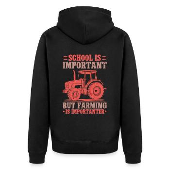 Tracteur agricole Tracteur vintage Farmers - Veste à capuche bio Premium Unisexe - noir - Dos - Nico (187cm)