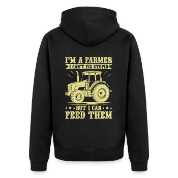 Tracteur agricole Tracteur vintage Farmers - Veste à capuche bio Premium Unisexe - noir - Dos - Nico (187cm)