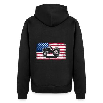 Tracteur agricole Tracteur vintage Farmers - Veste à capuche bio Premium Unisexe - noir - Dos - Nico (187cm)