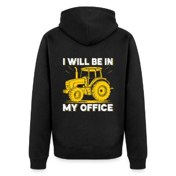 Tracteur agricole Tracteur vintage Farmers - Veste à capuche bio Premium Unisexe - noir - Dos - Nico (187cm)
