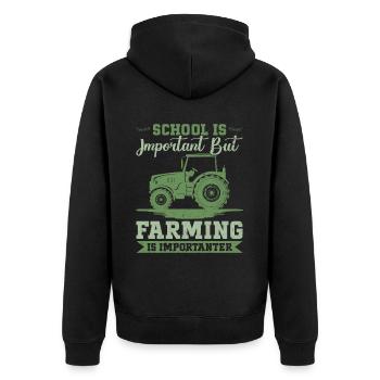Tracteur agricole Tracteur vintage Farmers - Veste à capuche bio Premium Unisexe - noir - Dos - Nico (187cm)