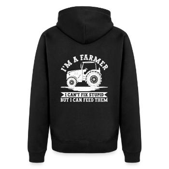 Tracteur agricole Tracteur vintage Farmers - Veste à capuche bio Premium Unisexe - noir - Dos - Nico (187cm)