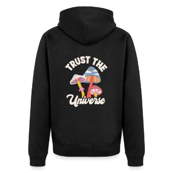 Faites confiance à l’univers Champignons Design - Veste à capuche bio Premium Unisexe - noir - Dos - Nico (187cm)