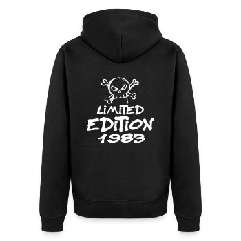 Limited Edition 1983 Birthday Born 1983 - Unisex Premium Organic Zip Hoodie - black - Back - Nico (187cm)