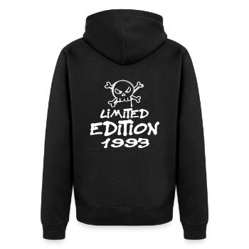 Limited Edition 1993 Geburtstag 1993 Geboren - Unisex Premium Bio Zip Hoodie - Schwarz - Hinten - Nico (187cm)