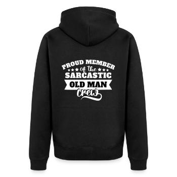 Sarcasme du vieil homme - Veste à capuche bio Premium Unisexe - noir - Dos - Nico (187cm)