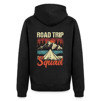 Road Trip Squad - Unisex Premium Organic Zip Hoodie - black - Back - Nico (187cm)