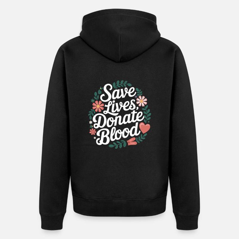 Blut- Und Plasmaspende - Unisex Premium Bio Zip Hoodie - Schwarz