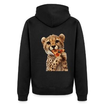 Cheetah - Unisex Premium Organic Zip Hoodie - black - Back - Nico (187cm)