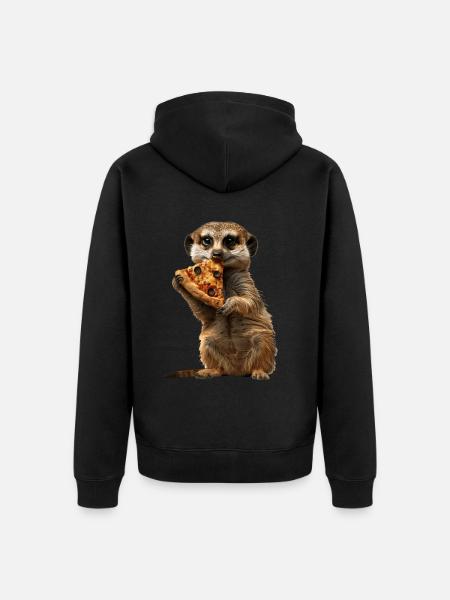 Erdmännchen - Unisex Premium Bio Zip Hoodie - Schwarz
