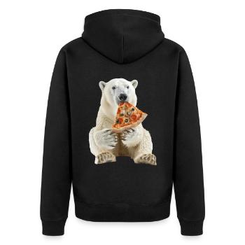 Polar bear - Unisex Premium Organic Zip Hoodie - black - Back - Nico (187cm)