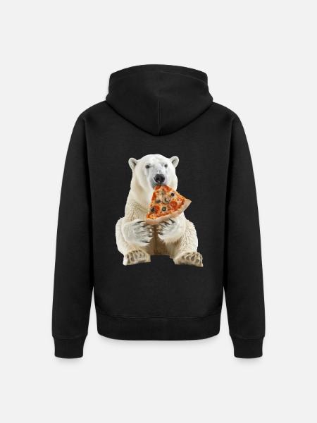Eisbär - Unisex Premium Bio Zip Hoodie - Schwarz