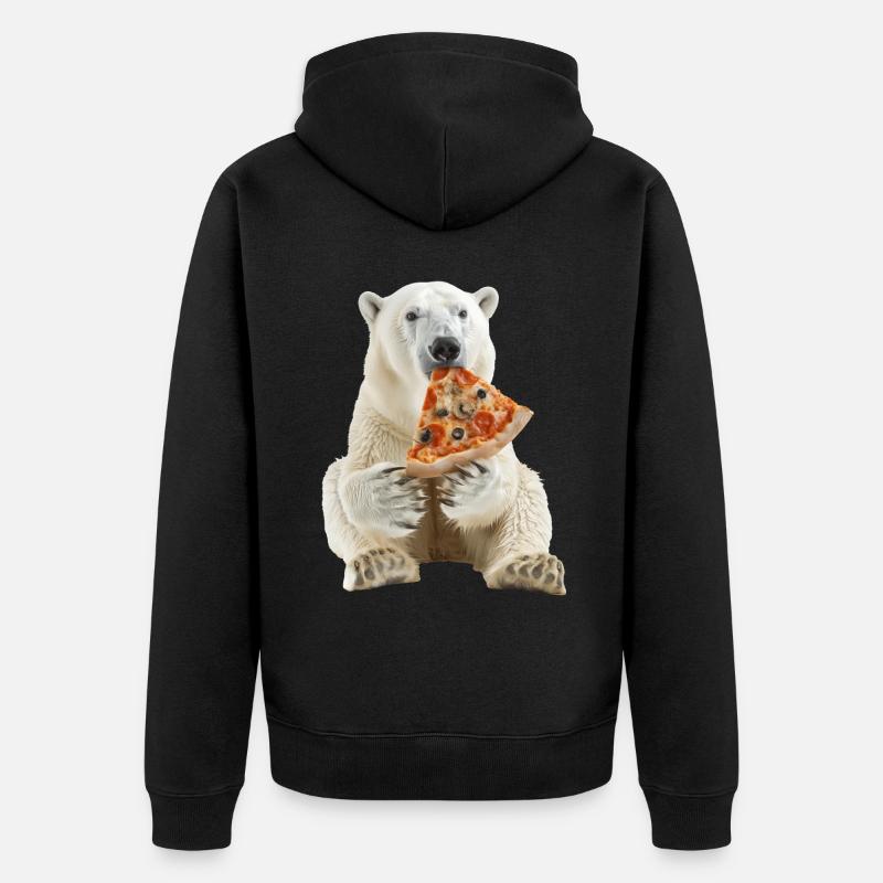 Eisbär - Unisex Premium Bio Zip Hoodie - Schwarz