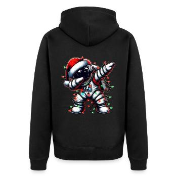Dabbing Astronaut Cute Christmas Xmas - Unisex Premium Organic Zip Hoodie - black - Back - Nico (187cm)