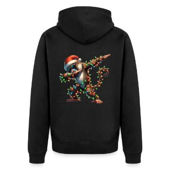 Polka Dot Baboon Sunglasses Cute Christmas - Unisex Premium Organic Zip Hoodie - black - Back - Nico (187cm)