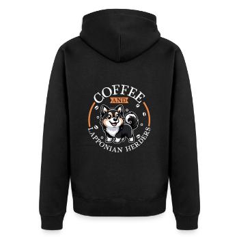 Café et chien renne de Laponie - Veste à capuche bio Premium Unisexe - noir - Dos - Nico (187cm)