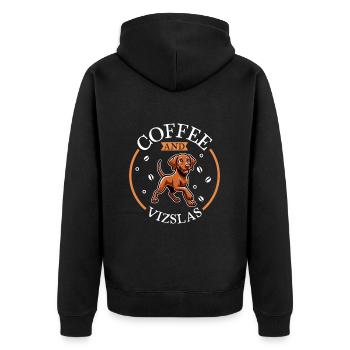 Café et Magyar Vizsla - Veste à capuche bio Premium Unisexe - noir - Dos - Nico (187cm)
