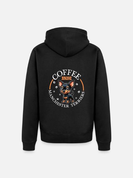Coffee and Manchester Terrier - Unisex Premium Organic Zip Hoodie - black