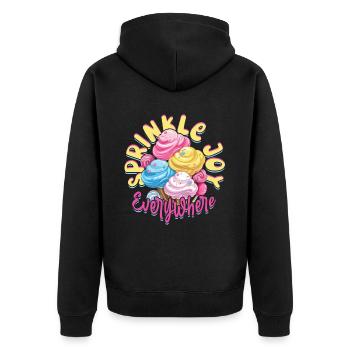 Barbe à papa Saupoudrez de joie partout - Veste à capuche bio Premium Unisexe - noir - Dos - Nico (187cm)