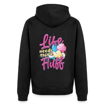 La vie en barbe à papa a besoin de plus de peluches - Veste à capuche bio Premium Unisexe - noir - Dos - Nico (187cm)