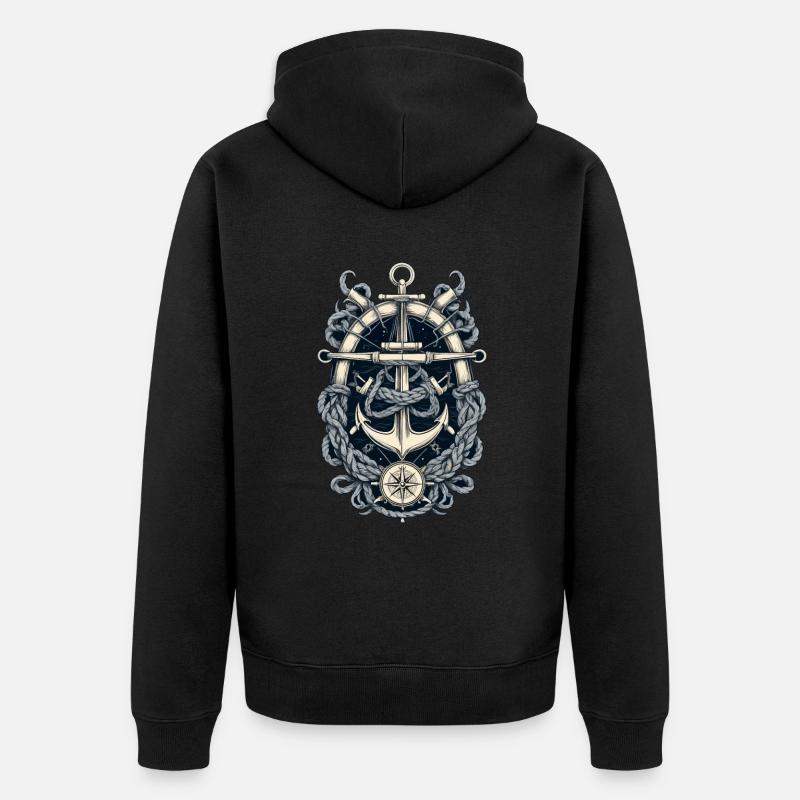 Conception esthétique de l’ancrage - Veste à capuche bio Premium Unisexe - noir