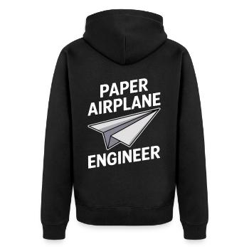 Avion en papier disant blague Avion en papier cadeau - Veste à capuche bio Premium Unisexe - noir - Dos - Nico (187cm)