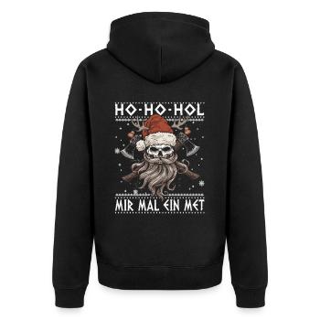 Ho Ho Let's get a mead - Unisex Premium Organic Zip Hoodie - black - Back - Nico (187cm)