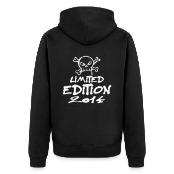 Limited Edition 2014 Geburtstag 2014 Geboren - Unisex Premium Bio Zip Hoodie - Schwarz - Hinten - Nico (187cm)
